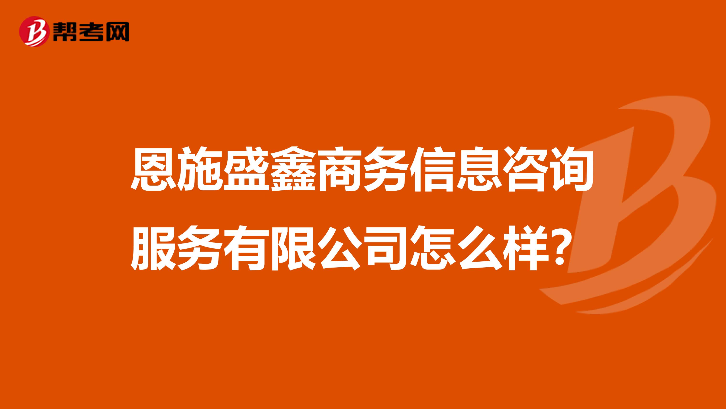 恩施盛鑫商务信息咨询服务怎么样?